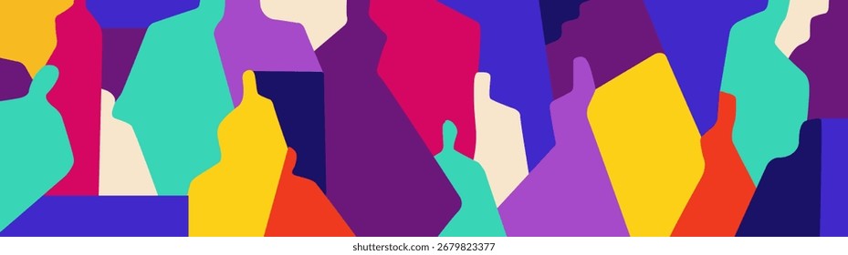 Personas multicolores siluetas abstractas fondo de Vector