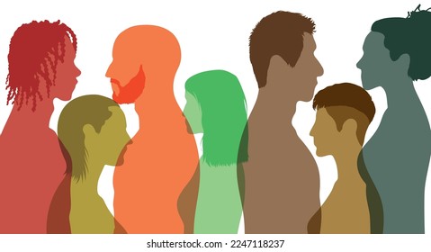 People from multi-ethnic backgrounds. Diverse cultures gathered. Racial equality. Different nationalities in a group.
