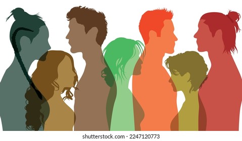 People from multi-ethnic backgrounds. Diverse cultures gathered. Racial equality. Different nationalities in a group.