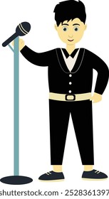 People Music Activities Cartoon Illustration. Isolated Vector Character.