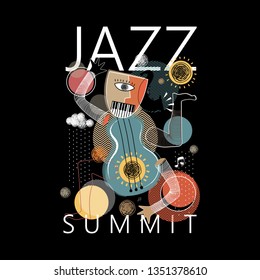 People and music vector with abstract concept for print cover etc.