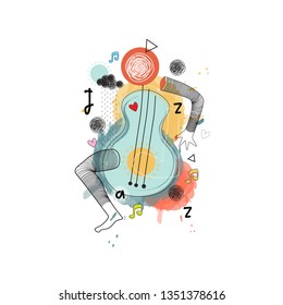 People and music vector with abstract concept for print cover etc.