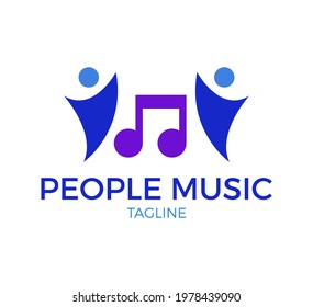 people music vector logo template design