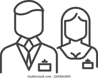 People with name tag icon. Business staff symbol