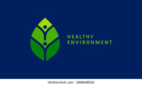 people & nature balance, eco lifestyle concept vector icon. healthy growth Concept.