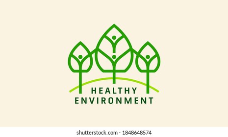 people & nature balance, eco lifestyle concept vector icon. healthy growth Concept.