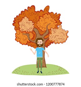 people at nature fall