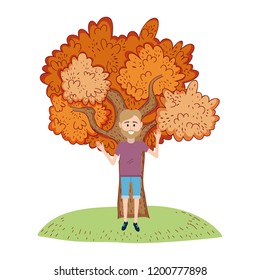 people at nature fall