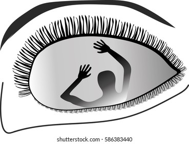 People need help eyes vector