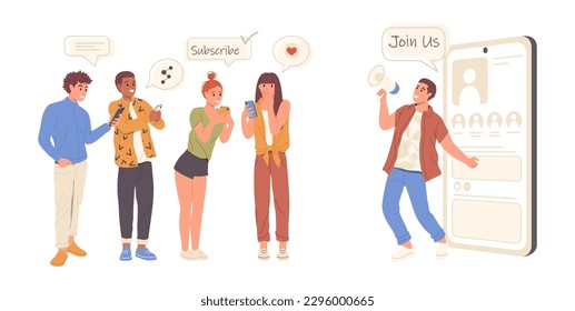 People network audience invitation and social media marketing vector illustration