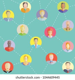 people network in blue background