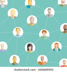 people network in blue background