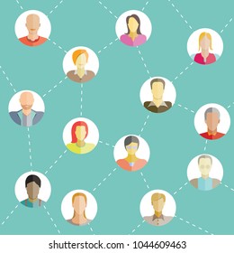 people network in blue background