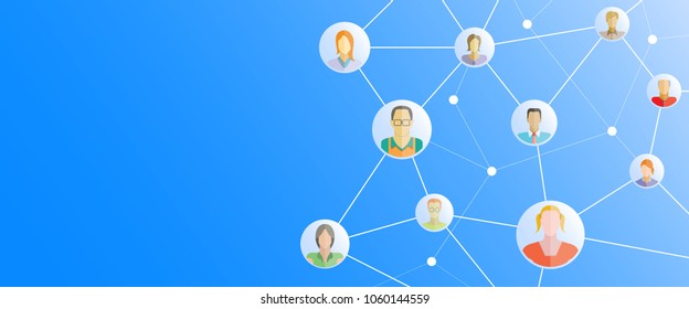 people network in blue background