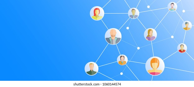 people network in blue background
