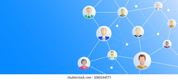people network in blue background