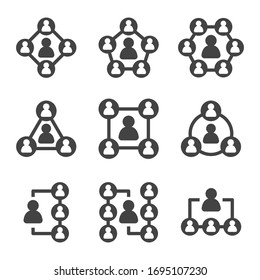 people network and connecting people icon set,vector and illustration