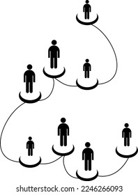 people network, people connection diagram icon on white background