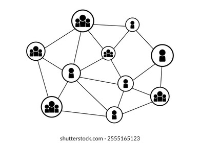 People Network Connection Icon. Technology. Logo. Vector Illustration