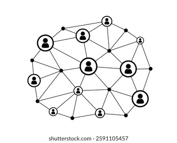 People Network Connection Icon. Technology. Logo. Vector Illustration