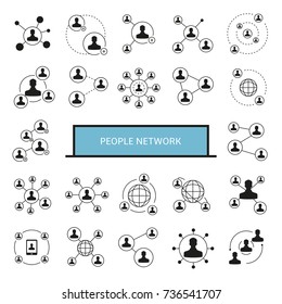 people network, people connection icons