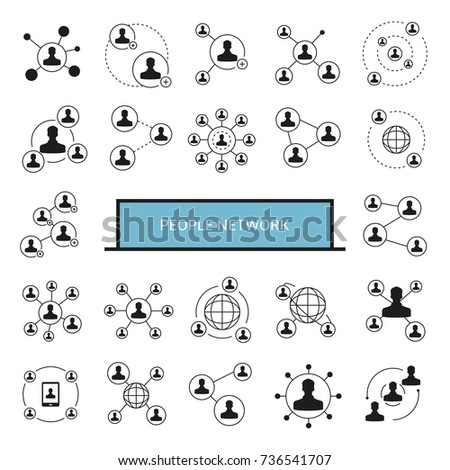 people network, people connection icons