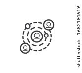 People network connection line icon. linear style sign for mobile concept and web design. Community outline vector icon. Symbol, logo illustration. Vector graphics