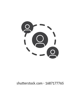 People network connection vector icon. filled flat sign for mobile concept and web design. People, communication glyph icon. Symbol, logo illustration. Vector graphics