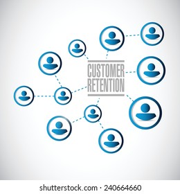 people network customer retention illustration design over a white background