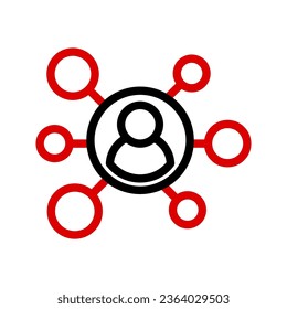 Icono de red de personas. Firma de conexión para concepto móvil y diseño web. ilustración vectorial