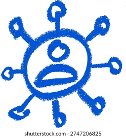 People Network Icon Crayon Chalk Drawing Vector