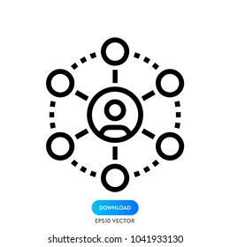 People network icon, hierarchy vector, structure symbol