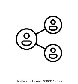People network icon. Simple outline style. Social network, connect, circle, share, link, community, team, group, business concept. Thin line symbol. Vector illustration isolated.