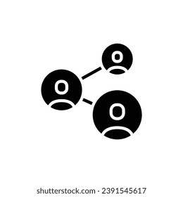 People network icon. Simple solid style. Social network, connect, circle, share, link, community, team, group, business concept. Black silhouette, glyph symbol. Vector illustration isolated.