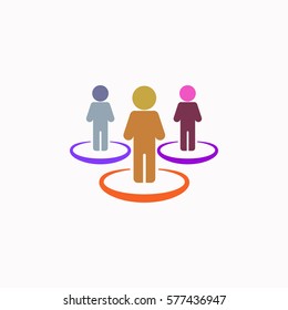 People network  icon Vector design Colored illustration.