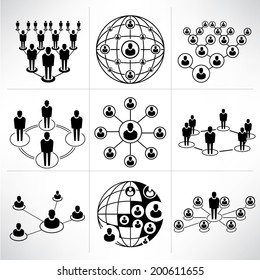 People Network Icons Set, People Connection Set