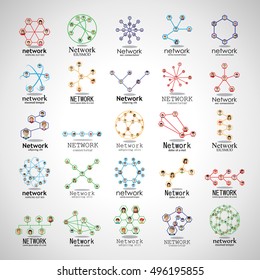People Network Icons Set - Isolated On Gray Background - Vector Illustration, Graphic Design. For Web,Websites,App, Print,Presentation Templates,Mobile Applications And Promotional Materials