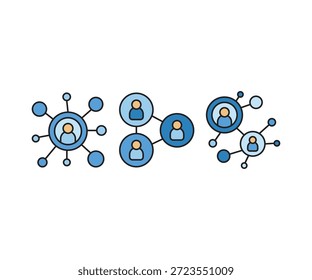 Iconos de red de personas establecen la Ilustración vectorial