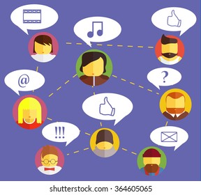 People network icons. Vector stock illustration for design