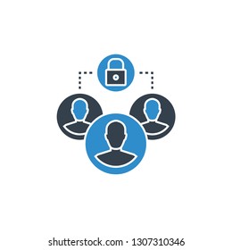 people network and key icon
