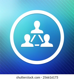 People Network on Blue Round Button