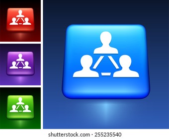 People Network on Blue Square Button