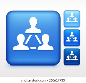 People Network on Blue Square Button