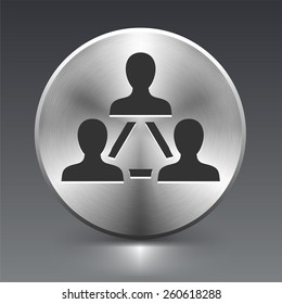 People Network on Silver Round Button