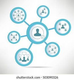 People Network And Social Network Concept