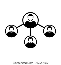 People Network Social Connection Icon Vector With Male Person Avatar Symbol for Multiple Sharing for Business and Teamwork in Flat Icon Glyph Pictogram illustration