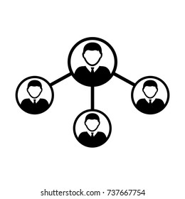 People Network Social Connection Icon Vector With Male Person Avatar Symbol for Multiple Sharing for Business and Teamwork in Flat Icon Glyph Pictogram illustration