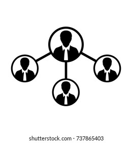 People Network Social Connection Icon Vector With Male Person Avatar Symbol for Multiple Sharing for Business and Teamwork in Flat icon Glyph Pictogram illustration