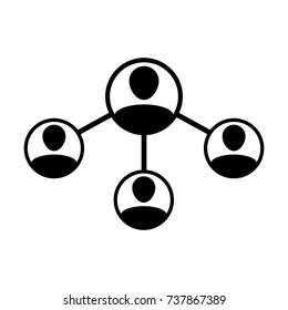 People Network Social Connection Icon Vector With Male Person Avatar Symbol for Multiple Sharing for Business and Teamwork in Flat icon Glyph Pictogram illustration