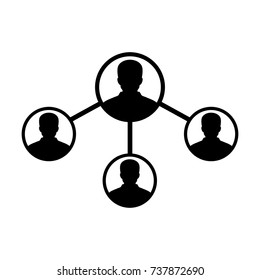 People Network Social Connection Icon Vector With Male Person Avatar Symbol for Multiple Sharing for Business and Teamwork in Flat icon Glyph Pictogram illustration